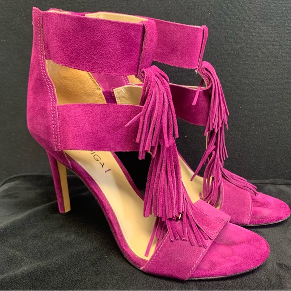 Via Spiga Eilish Fringe T Strap High Heel Sandals size 8M - Picture 2 of 7